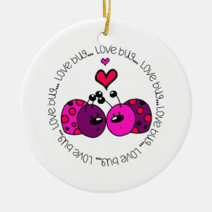 Valentine Love Bug Ceramic Tree Decoration