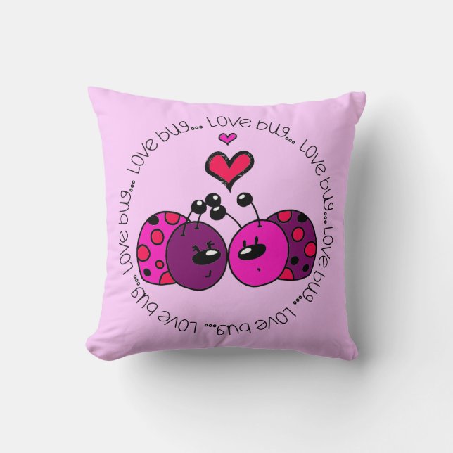 Valentine Love Bug Cushion (Front)