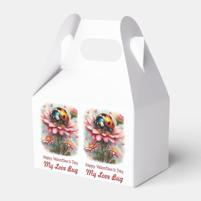  Valentine Love Bug on Blossoms Rose Favour Box (Front Side)