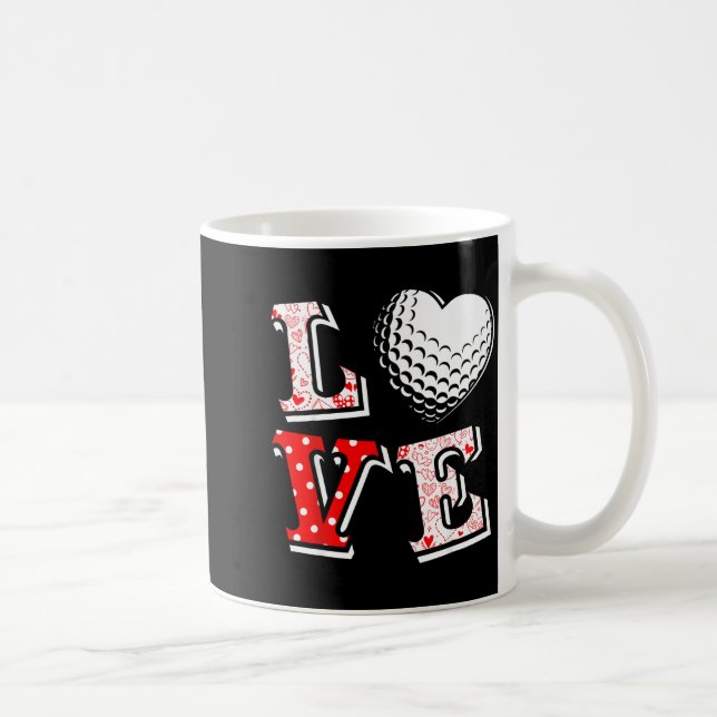 Valentine Love Golf Heart Valentine Day Women Men  Coffee Mug (Right)