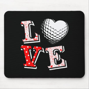 Valentine Love Golf Heart Valentine Day Women Men Mouse Mat