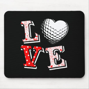 Valentine Love Golf Heart Valentine Day Women Men Mouse Mat