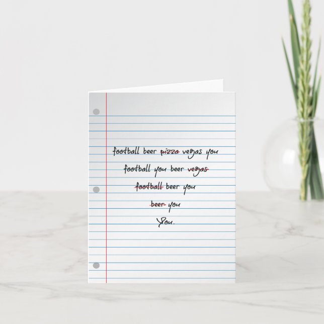 Valentine Love Guy's Choice Card (Front)