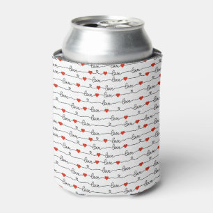 valentine love heart pattern can cooler