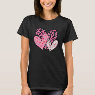 Valentine Love Heart Striped Plaid Leopard T-Shirt