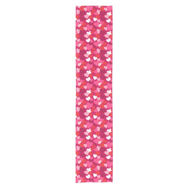 Valentine Love Hearts Short Table Runner (Front)