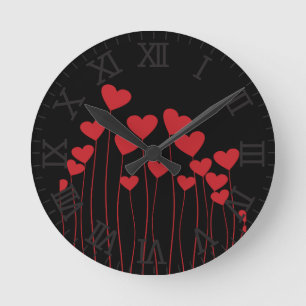 Valentine/love hearts wall clock