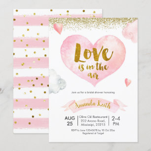 Valentine Love is In The Air Bridal Shower Invitation