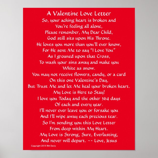 Valentine Love Letter Poster (Front)