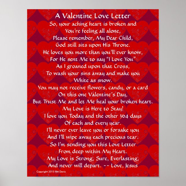 Valentine Love Letter Poster (Front)