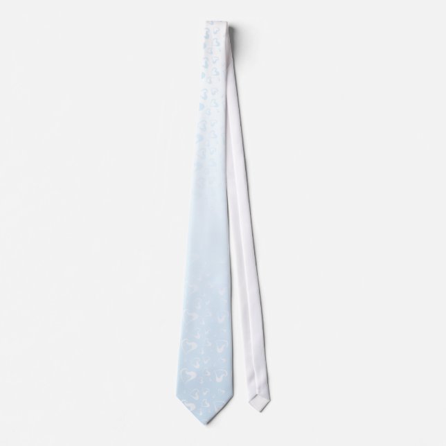 Valentine Love - Light Blue Hearts Tie (Front)