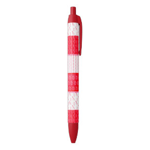 Valentine Love Patterns Red Black Ink Pen