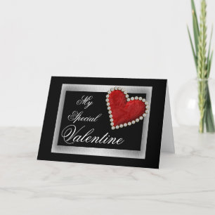 Valentine love red heart romantic holiday card