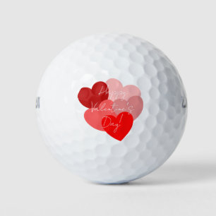 Valentine love romance clean simple hearts golf balls