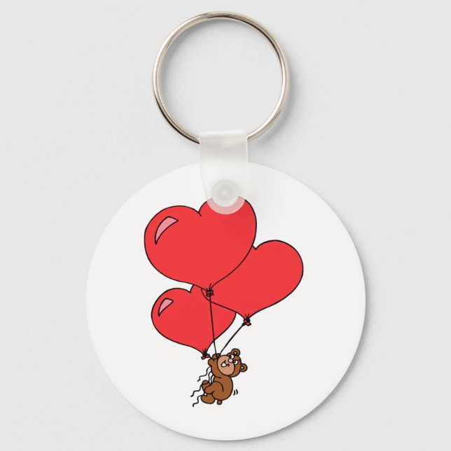 Valentine Love Stuffed Bear Cute Key Ring (Front)
