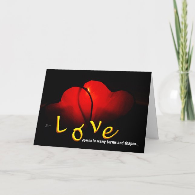 VALENTINE LOVE Twin red hearts dim candlelight Thank You Card (Front)