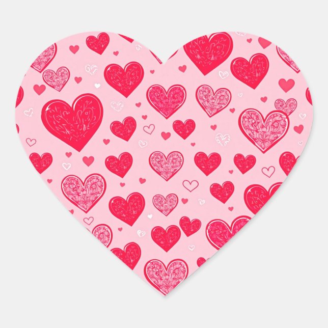 Valentine Love-Valentine Hearts Heart Sticker (Front)