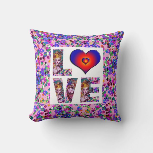 VALENTINE LOVE VENETIAN MASQUERADE CONFETTI CUSHION (Front)