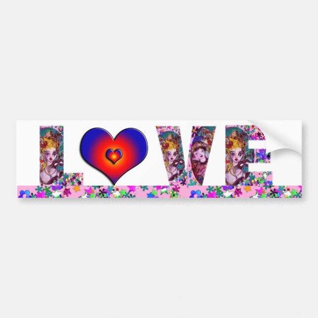 VALENTINE LOVE  VENETIAN MASQUERADE PARTY BUMPER STICKER (Front)