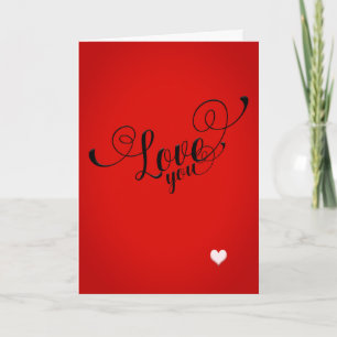 Valentine Love You On Red Holiday Card