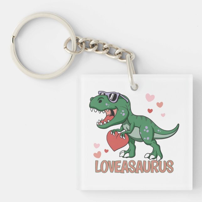 Valentine Loveasaurus Key Ring (Front)