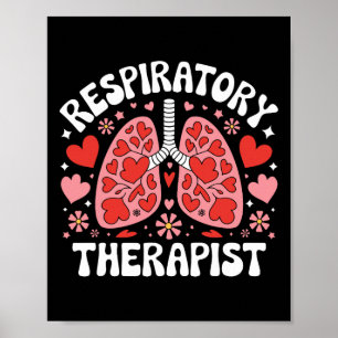 Valentine Lung Hearts Respiratory Therapist Pulmon Poster