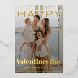 Valentine Magic Modern PhotoPop Foil Holiday Card