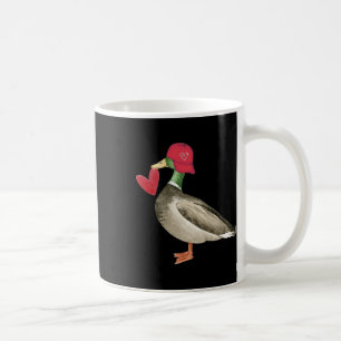 Valentine Mallard Duck Retro Groovy Hearts Valenti Coffee Mug