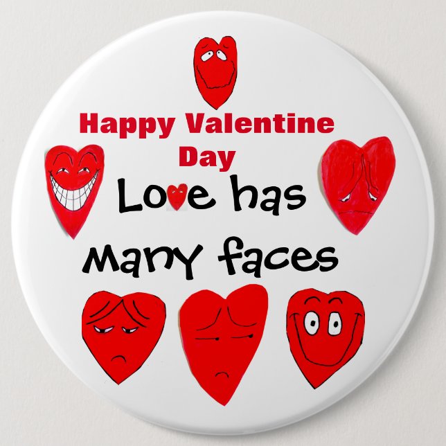 VALENTINE MANY FACES OF LOVE button (Front)
