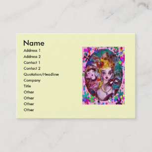 VALENTINE MASQUERADE MASKS ,CONFETTI,pink purple Business Card