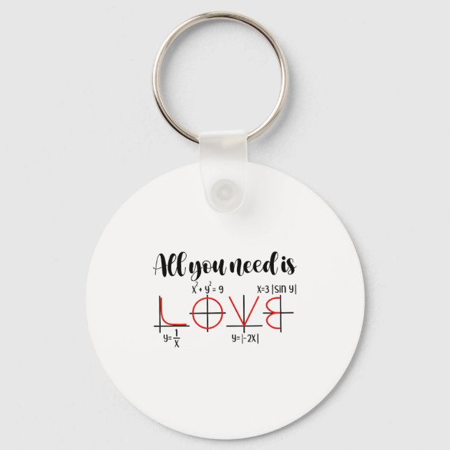 Valentine Math Humor For Teachers Students  Key Ring (Front)