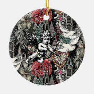 valentine maximalism col dark ceramic tree decoration