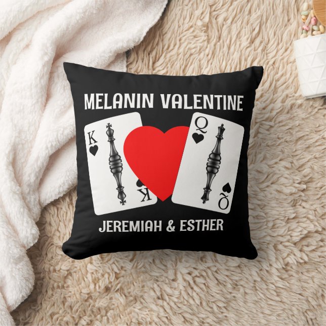 Valentine MELANIN QUEEN KING PLAYING CARDS Couples Cushion (Blanket)