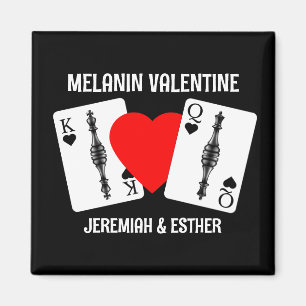 Valentine MELANIN QUEEN KING PLAYING CARDS Couples Magnet