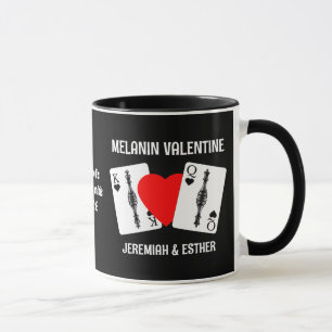 Valentine MELANIN QUEEN KING PLAYING CARDS Couples Mug