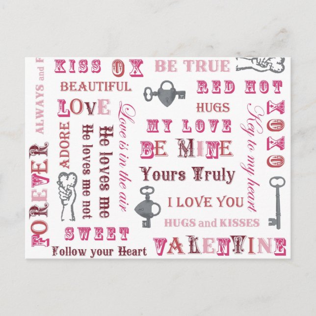 Valentine messages postcard (Front)