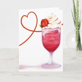Valentine milkshake holiday card