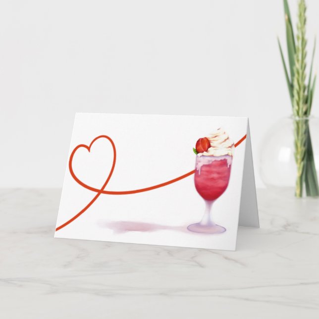 Valentine milkshake holiday card (Front)