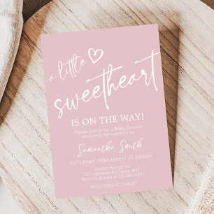 Valentine Minimalist Heart Baby Shower  Invitation