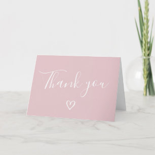 Valentine Minimalist Heart Baby Shower  Thank You Card