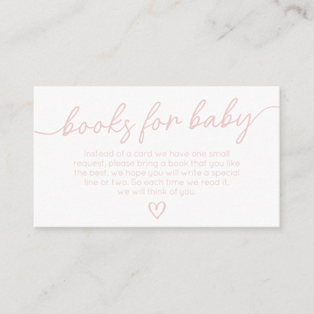 Valentine Minimalist Heart Books for Baby Enclosure Card (Front)