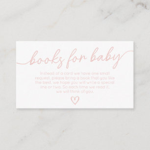 Valentine Minimalist Heart Books for Baby Enclosure Card