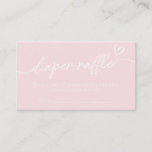 Valentine Minimalist Heart Diaper Raffle Enclosure Card