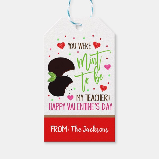 Valentine Mint Cookie Gift Tag (Front)