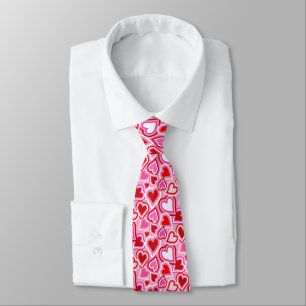 Valentine mix hearts tie