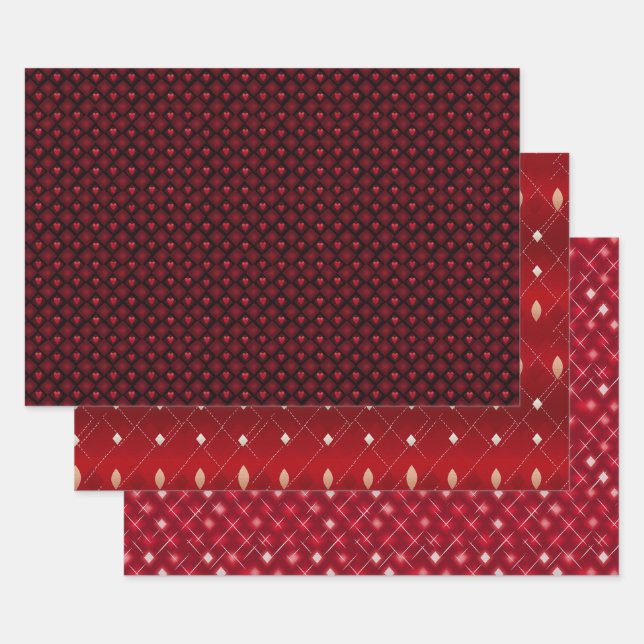 Valentine Modern Argyle Pattern Set No7 Wrapping Paper Sheet (Set)