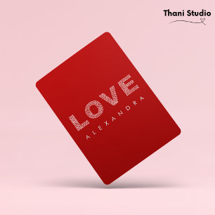 Valentine Modern Red Simple Elegant Typography  Holiday Card