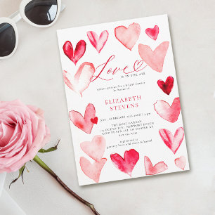 Valentine Modern Whimsical Hearts Bridal Shower Invitation