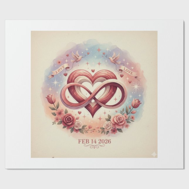 valentine mug set wrapping paper (Flat)