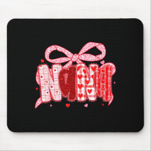 Valentine Nana Coquette Pink Bow Floral Mom Women Mouse Mat